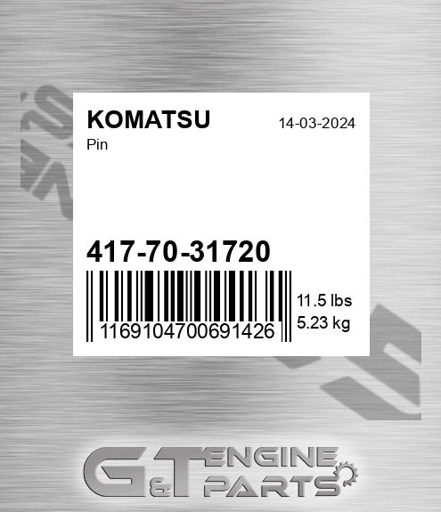 417-70-31720 Pin for KOMATSU