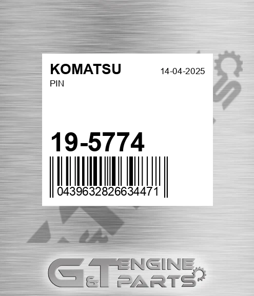 19-5774 Pin for KOMATSU