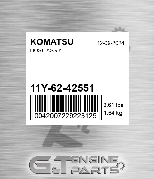 11Y-62-42551 Hose Ass'y for KOMATSU