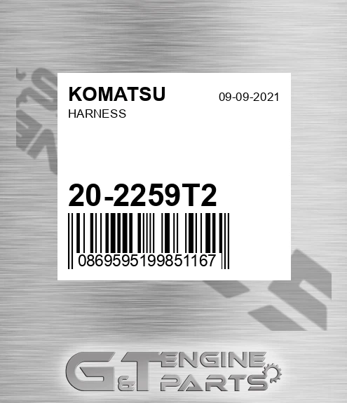 20-2259T2 Harness for KOMATSU