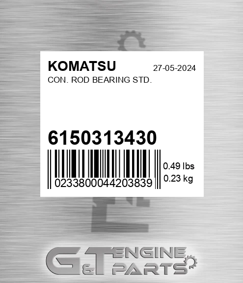 6150-31-3430 Con. Rod Bearing Std. for KOMATSU