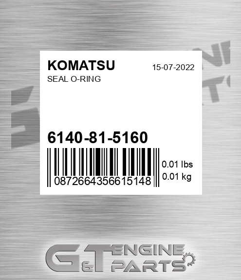 6140-81-5160 Seal O-ring for KOMATSU