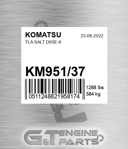 KM951/37 Tla Salt D65e-6 for KOMATSU