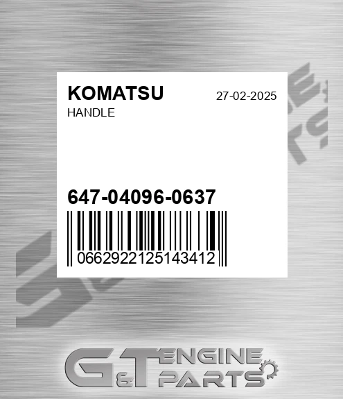 647-04096-0637 Handle for KOMATSU