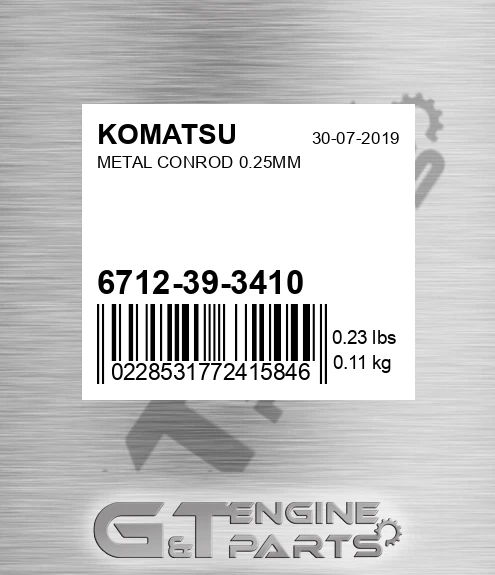 6712-39-3410 Metal Conrod 0.25mm for KOMATSU