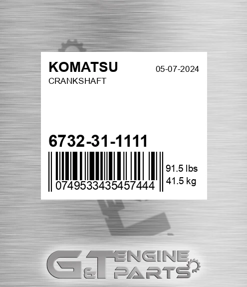 6732-31-1111 Crankshaft for KOMATSU