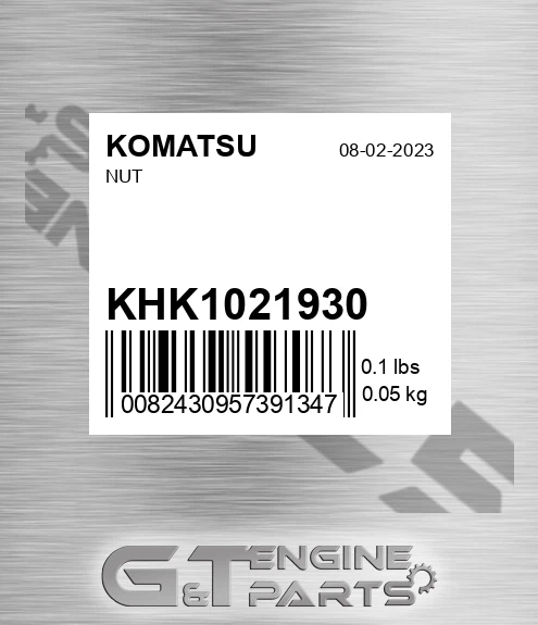KHK-10219-30 Nut for KOMATSU