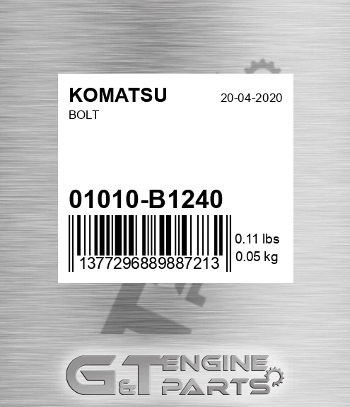 01010-B1240 Bolt for KOMATSU