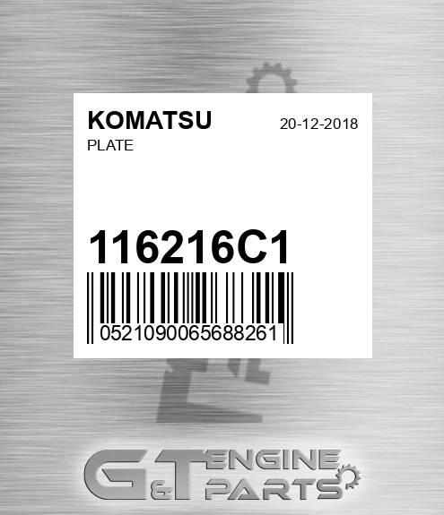 116216C1 KOMATSU Plate