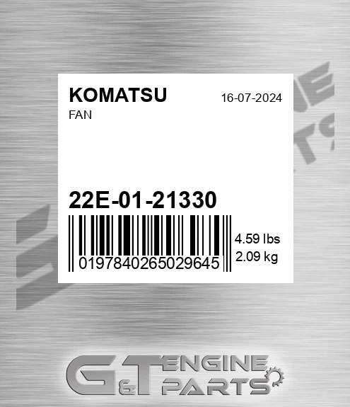 22E-01-21330 Fan for KOMATSU