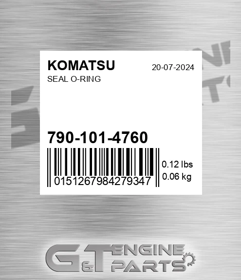 790-101-4760 Seal O-ring for KOMATSU