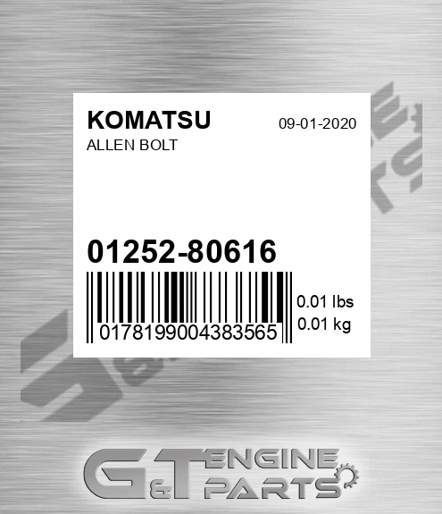 01252-80616 Allen Bolt for KOMATSU