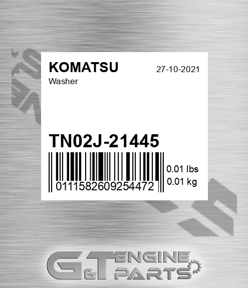 TN02J-21445 Washer for KOMATSU