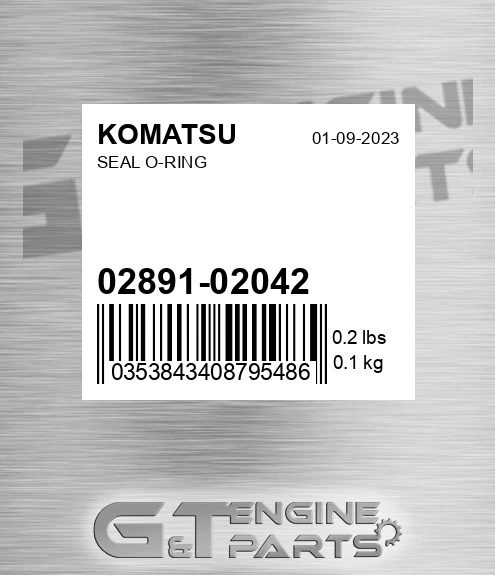 02891-02042 Seal O-ring for KOMATSU