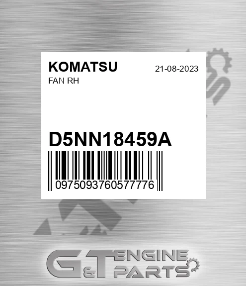 D5NN18459A Fan Rh for KOMATSU