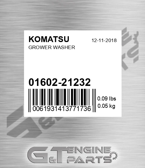 01602-21232 Grower Washer for KOMATSU