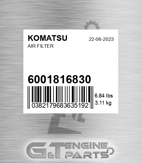 600-181-6830 Air Filter for KOMATSU