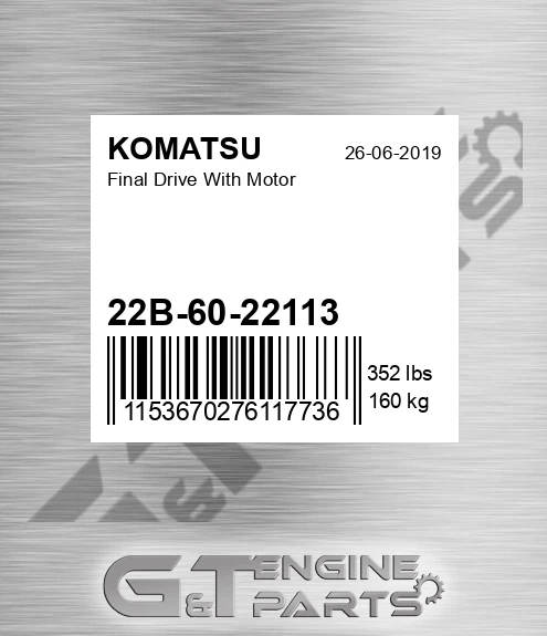 22B-60-22113 Final Drive With Motor for KOMATSU