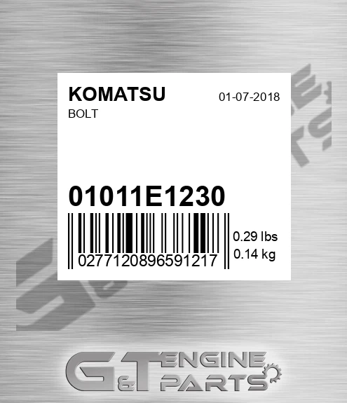 01011-E1230 Bolt for KOMATSU
