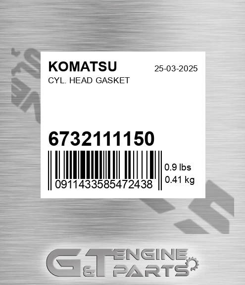 6732-11-1150 Cyl. Head Gasket for KOMATSU