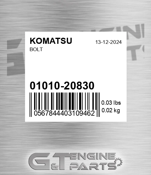 01010-20830 Bolt for KOMATSU