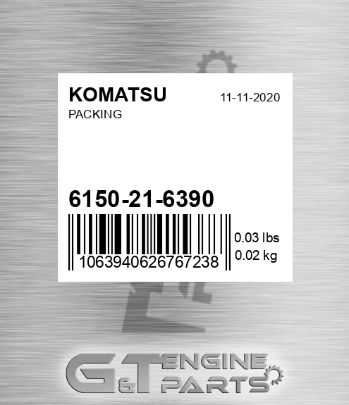 6150-21-6390 Packing for KOMATSU