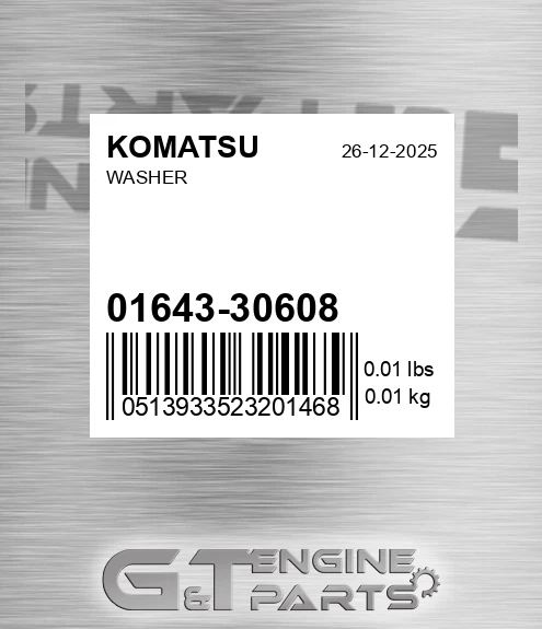 01643-30608 Washer for KOMATSU