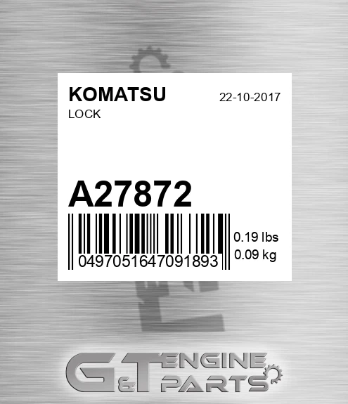 A27872 KOMATSU Lock