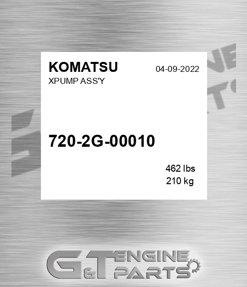 720-2G-00010 KOMATSU Xpump Ass'y