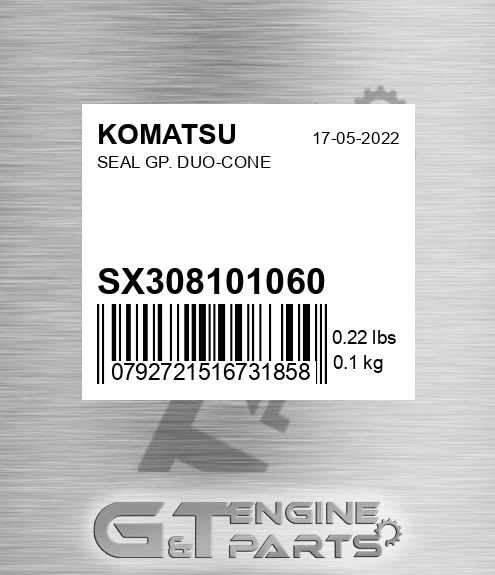 SX3081-01060 Seal Gp. Duo-cone for KOMATSU