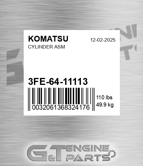 3FE-64-11113 Cylinder Asm for KOMATSU