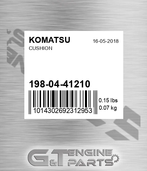 198-04-41210 Cushion for KOMATSU