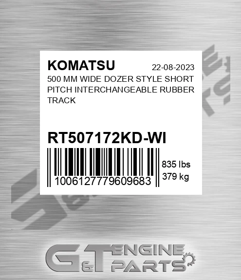 RT507172KD-WI 500 Mm Wide Dozer Style Short Pitch Interchangeable Rubber Track for KOMATSU