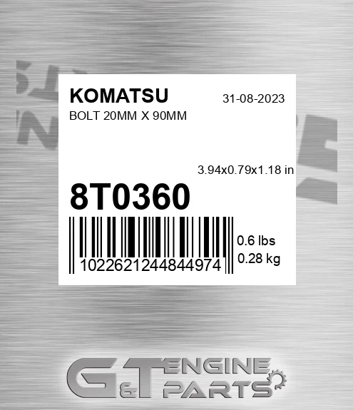 8T0360 Bolt 20mm X 90mm