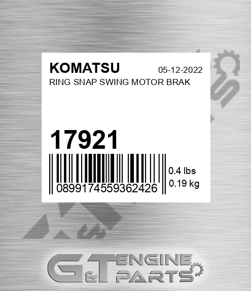17921 Ring Snap Swing Motor Brak for KOMATSU