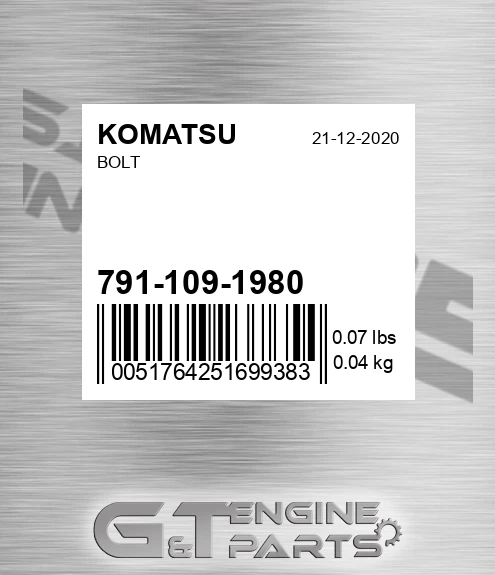 791-109-1980 Bolt