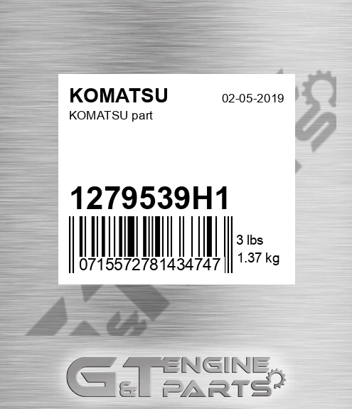 1279539H1 Part for KOMATSU