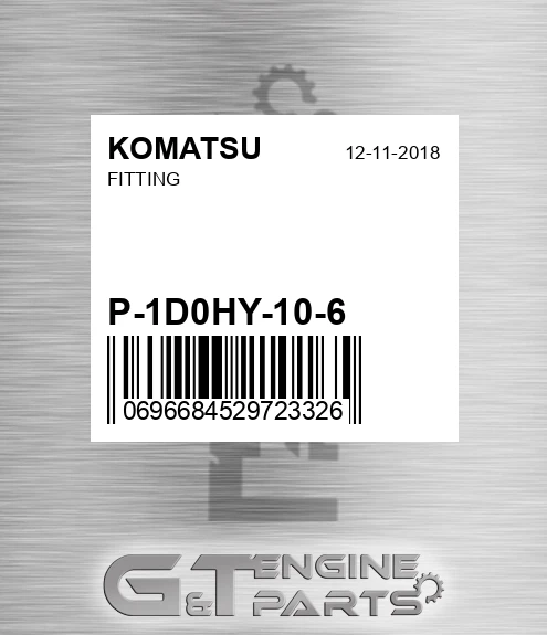 P-1D0HY-10-6 Fitting