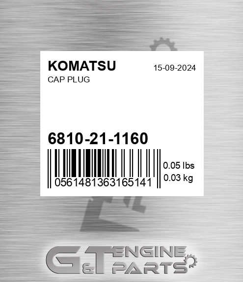 6810-21-1160 Cap Plug for KOMATSU