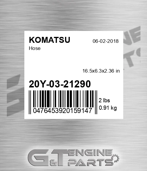 20Y-03-21290 Hose for KOMATSU