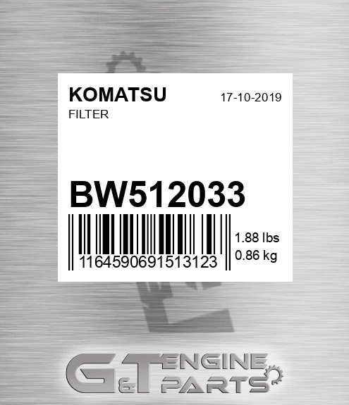 BW512.033 Filter for KOMATSU