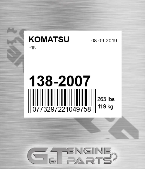 138-2007 KOMATSU Pin
