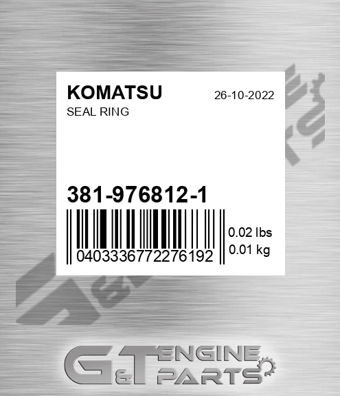 381-976812-1 Seal Ring for KOMATSU