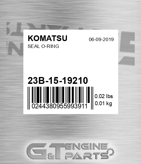 23B-15-19210 Seal O-ring for KOMATSU