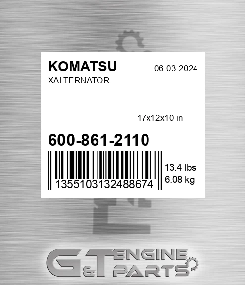 600-861-2110 Xalternator