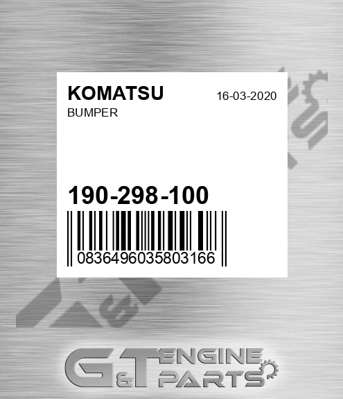 190-298-100 Bumper for KOMATSU