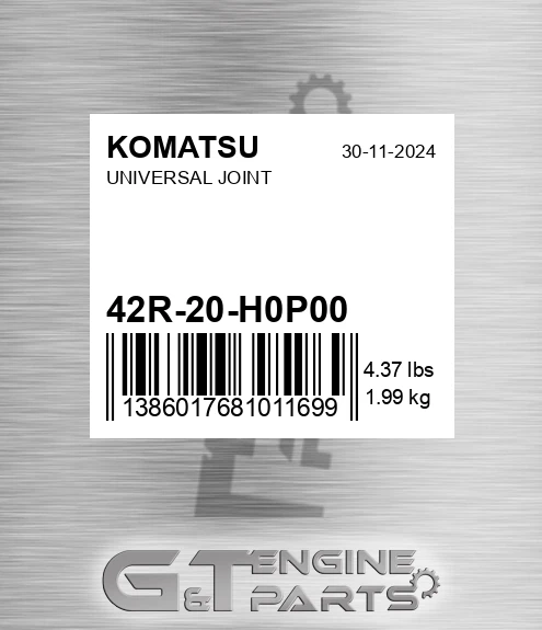 42R-20-H0P00 Universal Joint for KOMATSU