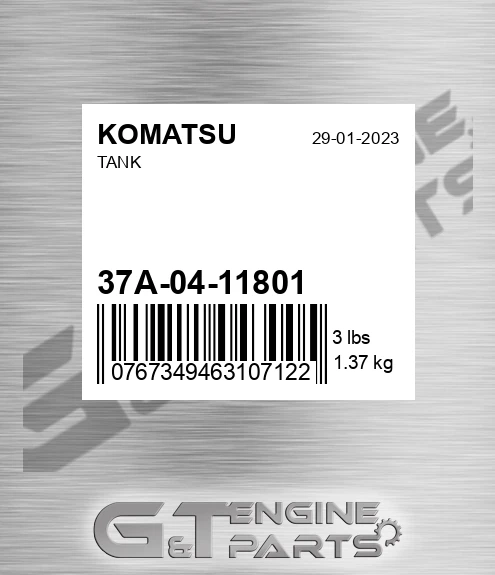 37A-04-11801 Tank for KOMATSU