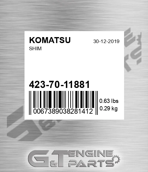 423-70-11881 Shim for KOMATSU
