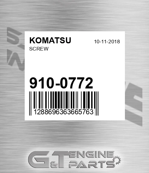910-0772 Screw for KOMATSU